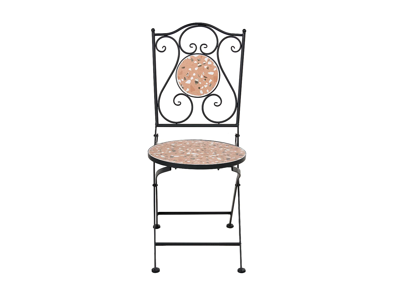 Lot de 2 chaises de jardin ADRANO Pliant Métal Noir
