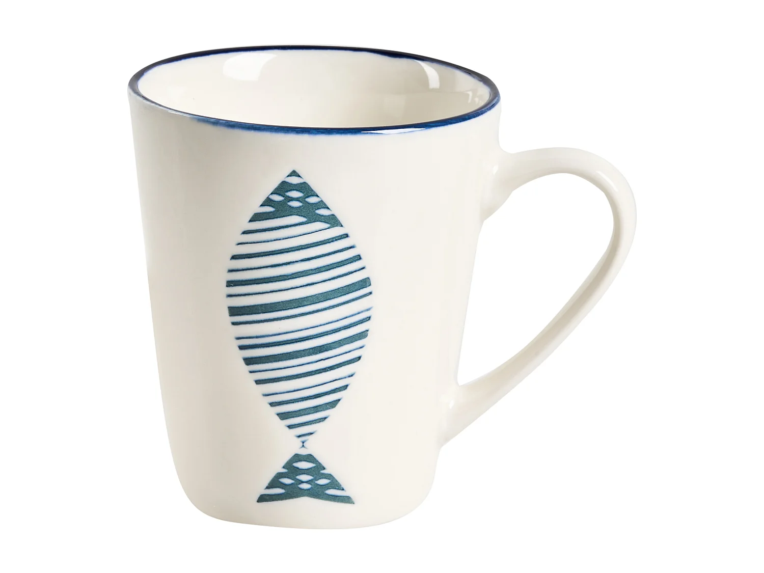 Set de 16 couverts de table TAMARIND Porcelaine Blanc/bleu