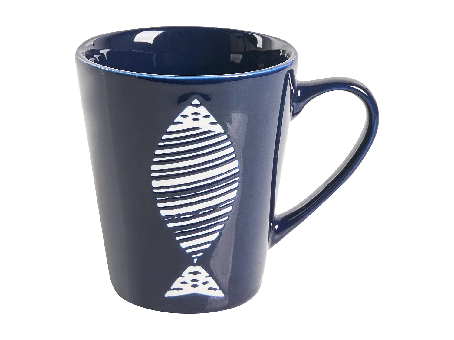 Set de 16 couverts de table TAMARIND Porcelaine Blanc/bleu