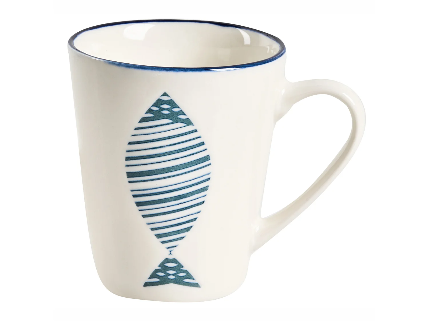 Set de 16 couverts de table TAMARIND Porcelaine Blanc/bleu
