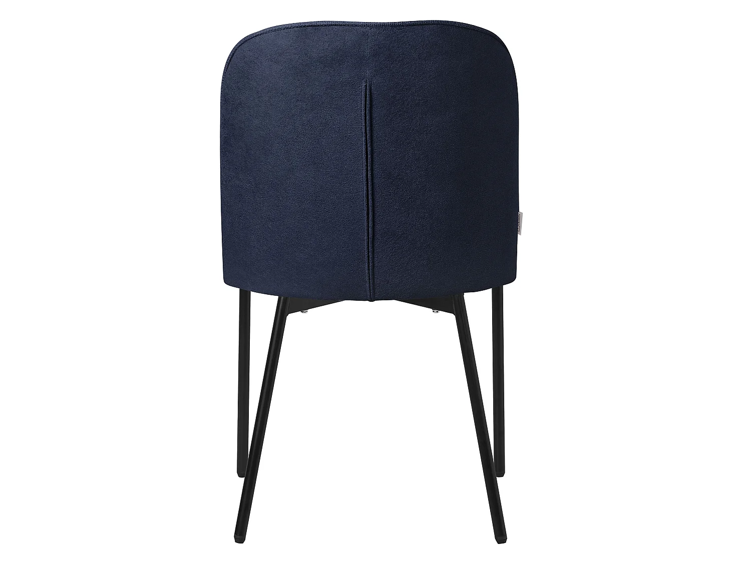 Lot de 4 chaises de salle à manger bleu foncé en polyester pieds en métal dossier arrondi ergonomique assise rembourrée sièges pour cuisine et salon