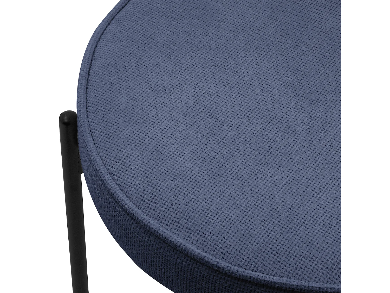 Lot de 4 chaises de salle à manger bleu foncé en polyester pieds en métal dossier arrondi ergonomique assise rembourrée sièges pour cuisine et salon