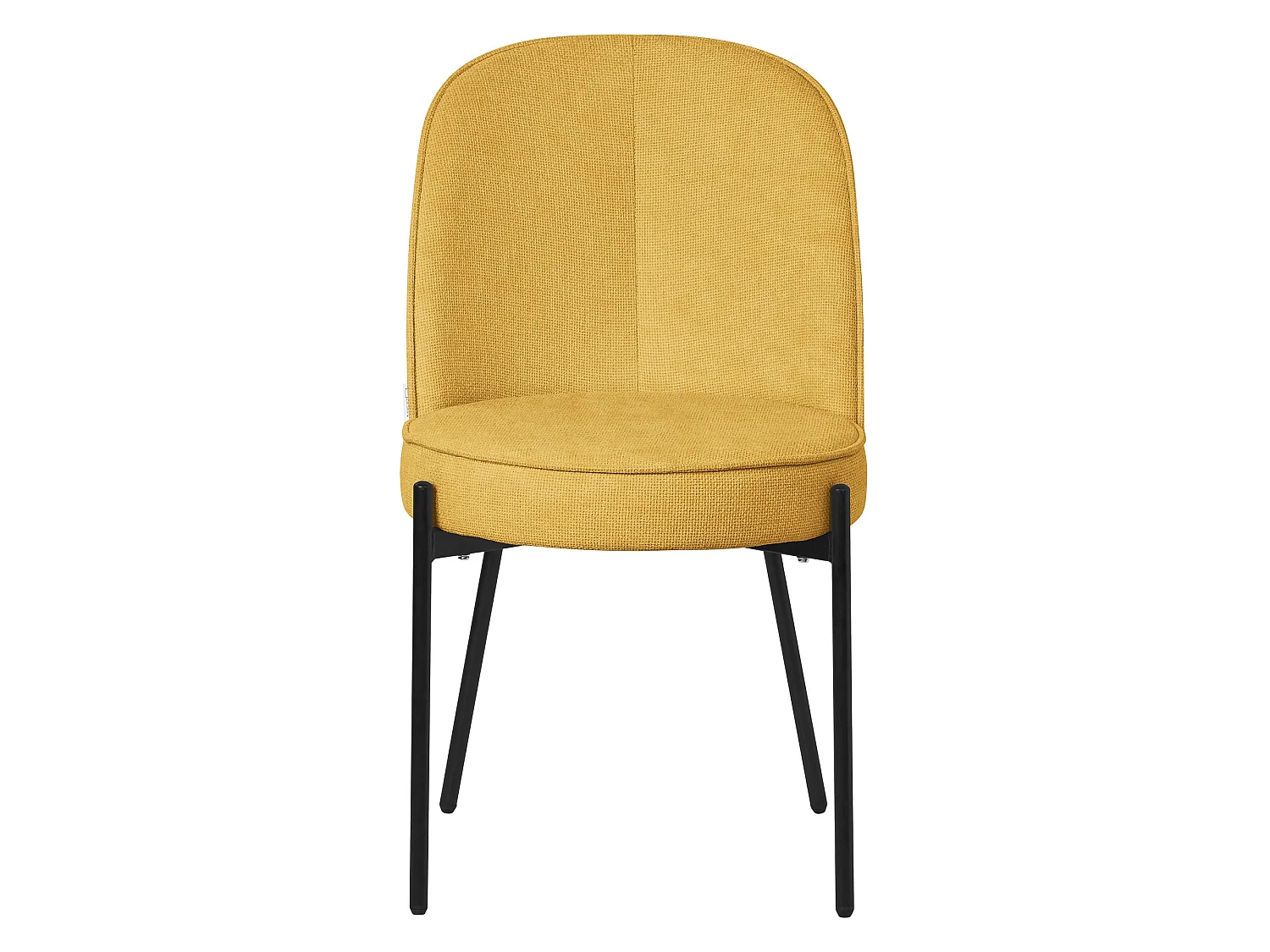 ML-Design 6 Sillas de comedor redondas mostaza poliéster tapizado con patas de metal asiento acolchado con respaldo diseño atemporal mueble ergonómico