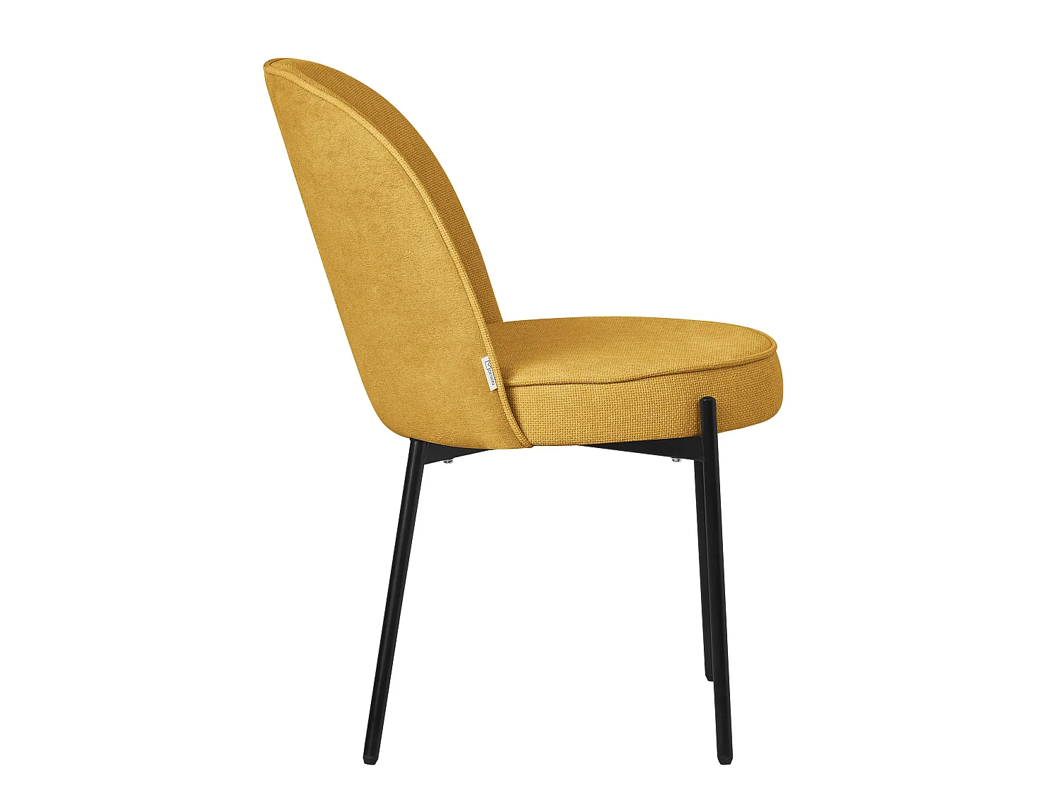 ML-Design 6 Sillas de comedor redondas mostaza poliéster tapizado con patas de metal asiento acolchado con respaldo diseño atemporal mueble ergonómico
