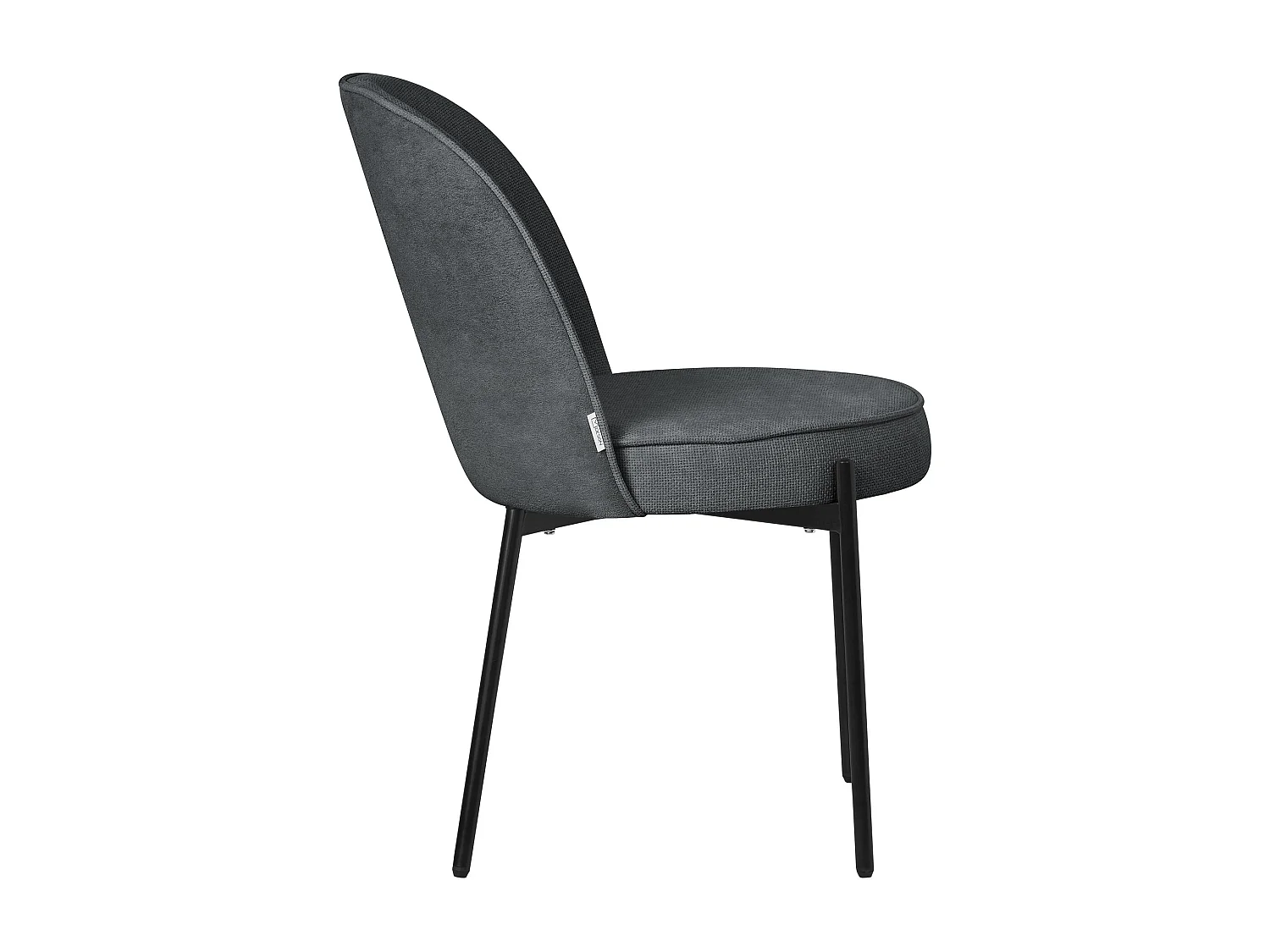 Lot de 4 chaises de salle à manger anthracite en polyester pieds en métal dossier arrondi ergonomique assise rembourrée sièges pour cuisine et salon