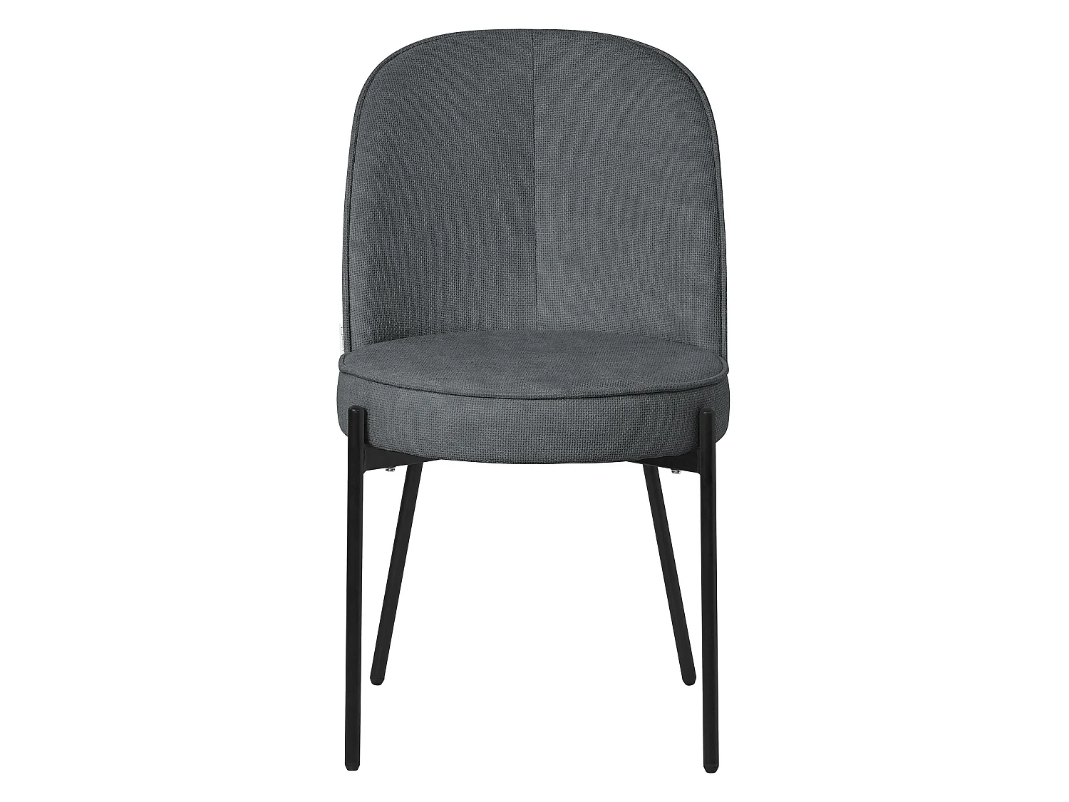 Lot de 4 chaises de salle à manger anthracite en polyester pieds en métal dossier arrondi ergonomique assise rembourrée sièges pour cuisine et salon