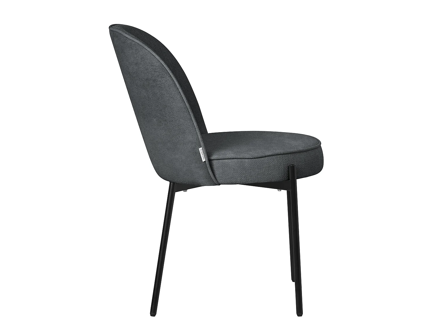 Lot de 4 chaises de salle à manger anthracite en polyester pieds en métal dossier arrondi ergonomique assise rembourrée sièges pour cuisine et salon