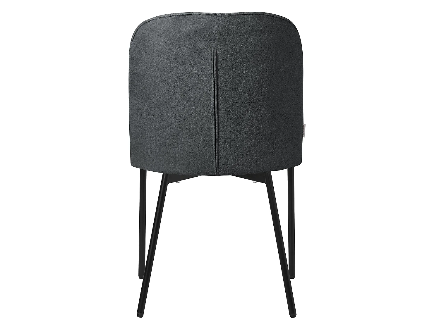 Lot de 4 chaises de salle à manger anthracite en polyester pieds en métal dossier arrondi ergonomique assise rembourrée sièges pour cuisine et salon