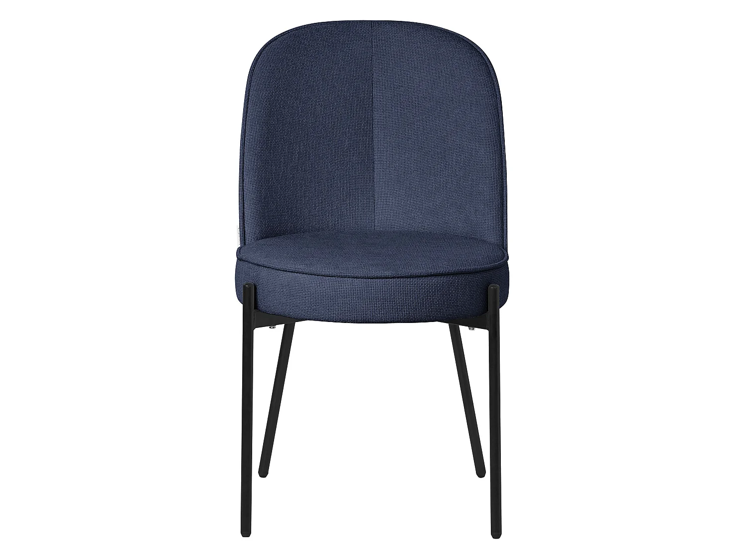 ML-Design 2 Sillas de comedor redondas azul oscuro poliéster tapizado con patas de metal asiento acolchado con respaldo diseño atemporal ergonómico