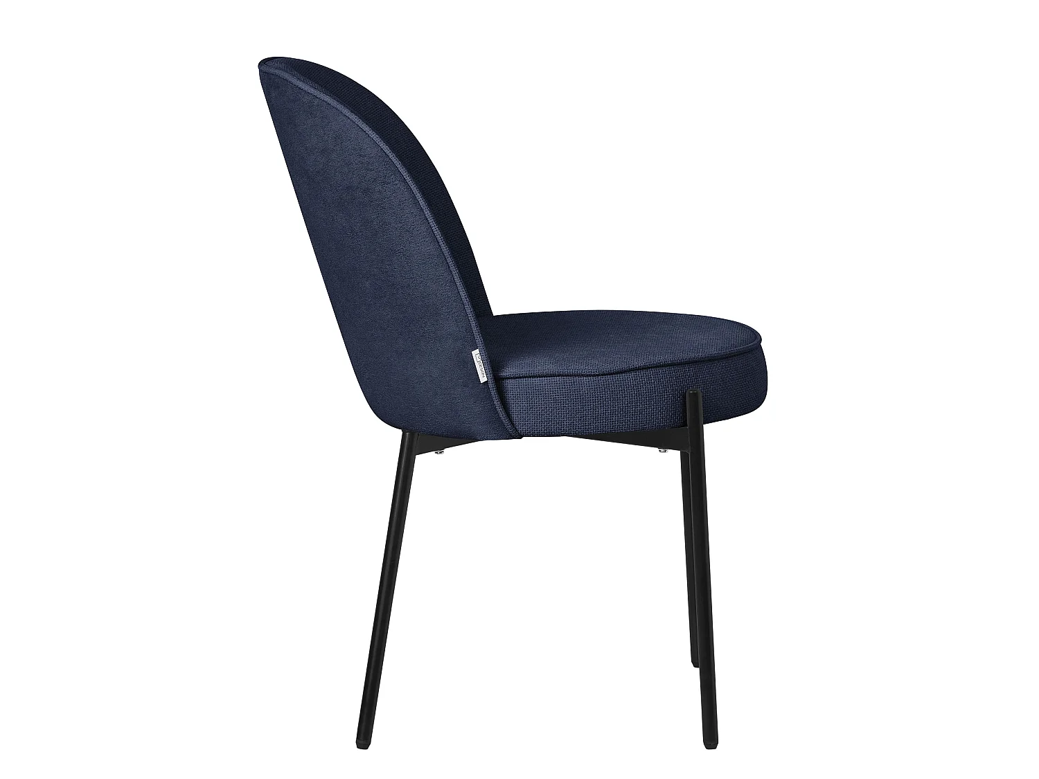ML-Design 2 Sillas de comedor redondas azul oscuro poliéster tapizado con patas de metal asiento acolchado con respaldo diseño atemporal ergonómico