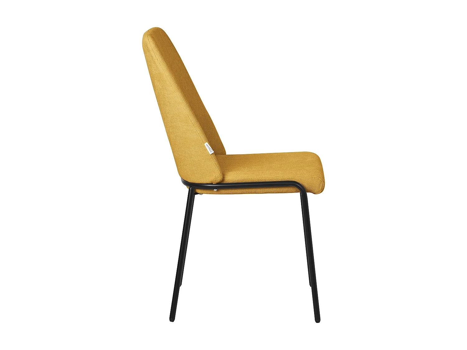 Lot de 2 chaises de salle à manger moutarde en polyester pieds en métal dossier ergonomique assise rembourrée sièges confortables pour cuisine salon