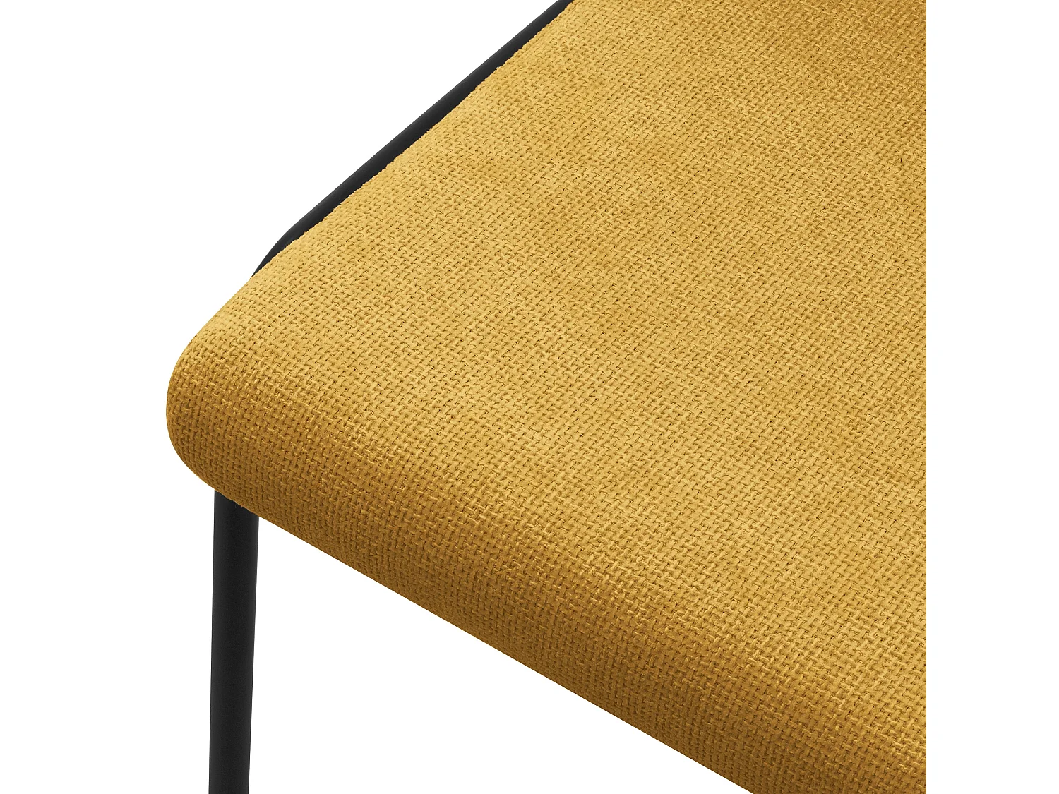 ML-Design 4x Sillas de comedor mostaza poliéster tapizado con patas de metal asiento acolchado con respaldo diseño atemporal mueble ergonómico