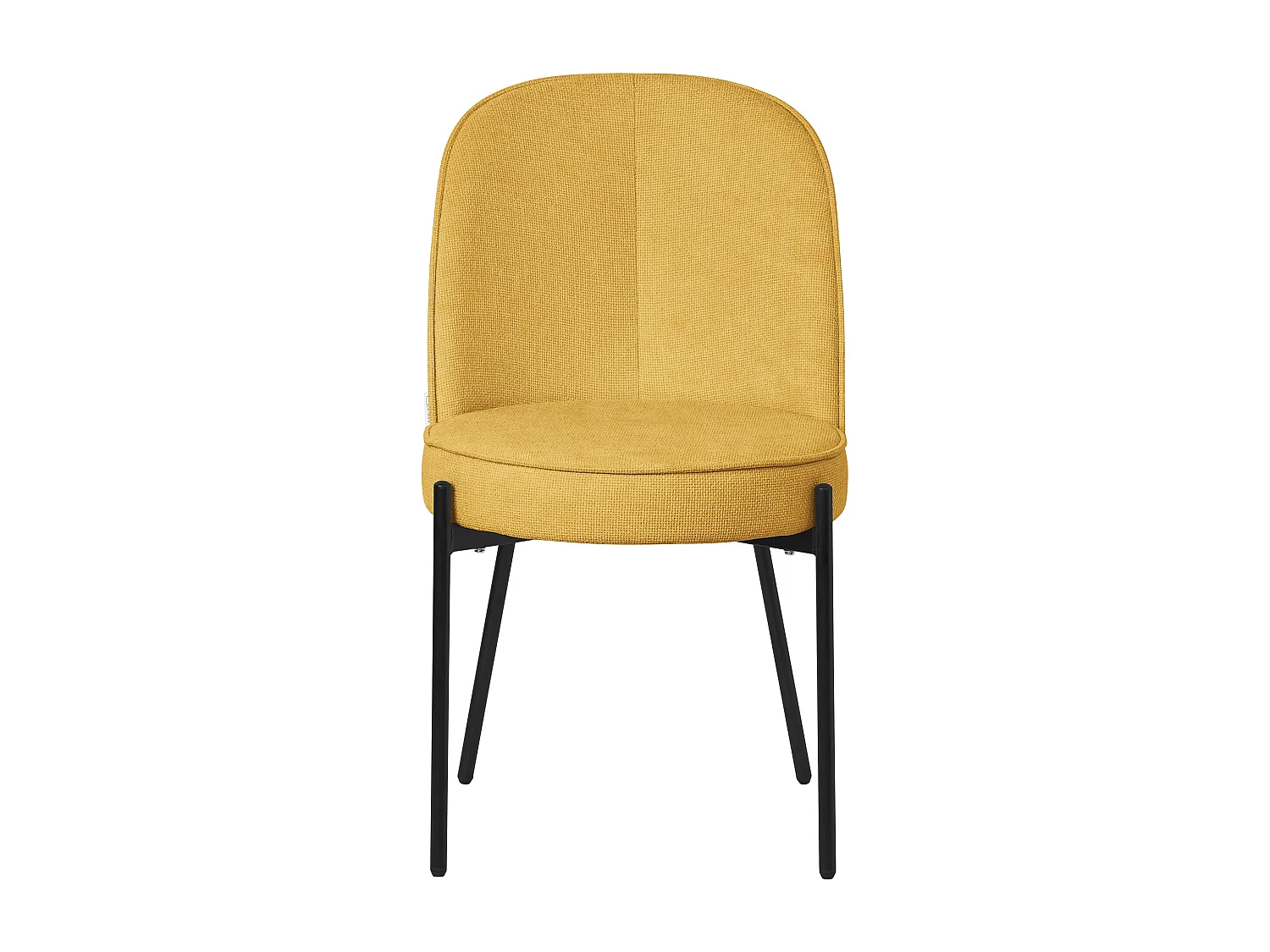 Lot de 2 chaises de salle à manger moutarde en polyester pieds en métal dossier arrondi ergonomique assise rembourrée sièges pour cuisine et salon