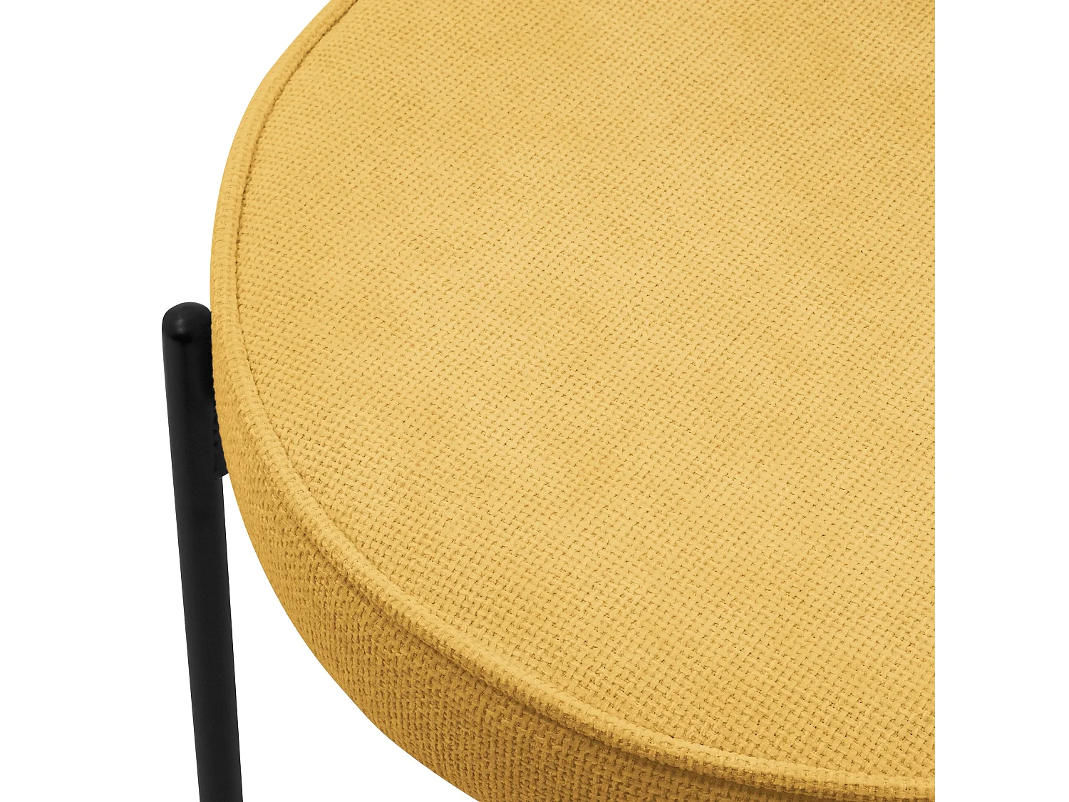 ML-Design 2 Sillas de comedor redondas mostaza poliéster tapizado con patas de metal asiento acolchado con respaldo diseño atemporal mueble ergonómico