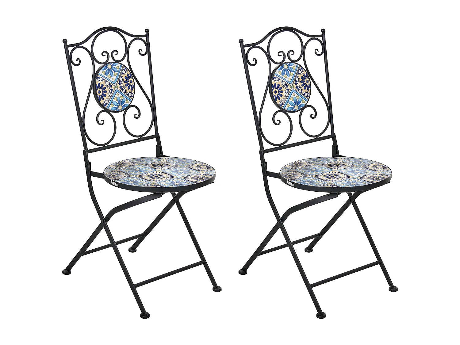 Lot de 2 chaises de jardin AGGIUS Pliant Métal Noir