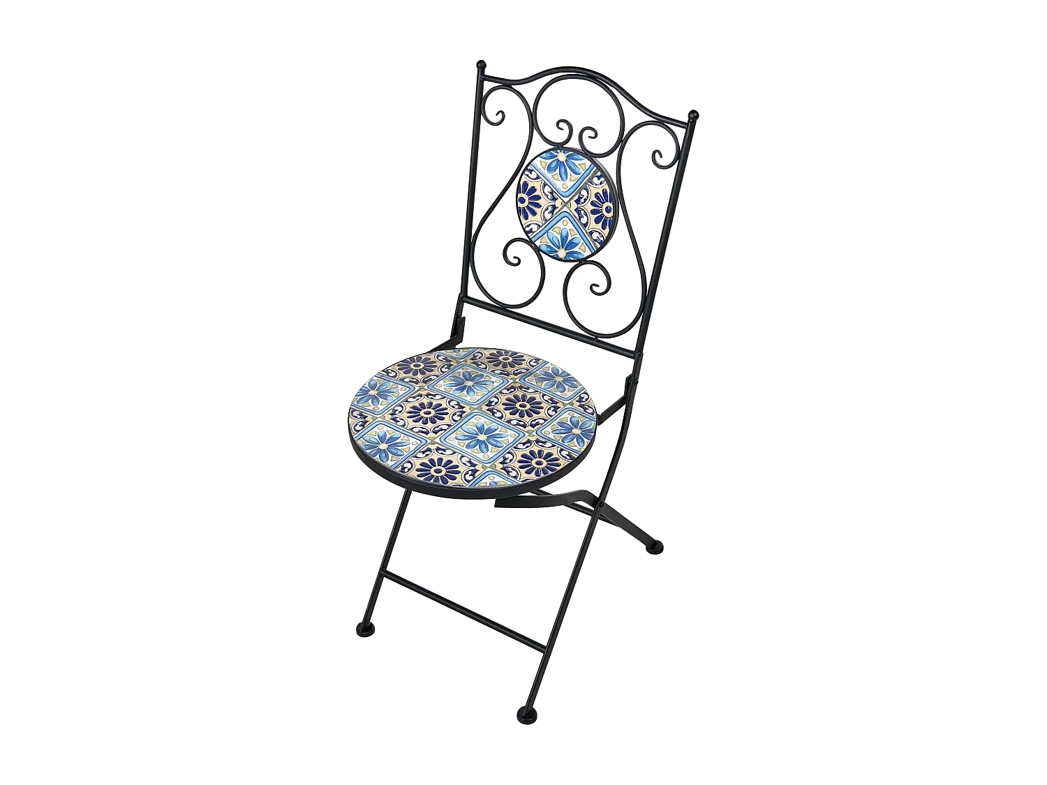 Lot de 2 chaises de jardin AGGIUS Pliant Métal Noir