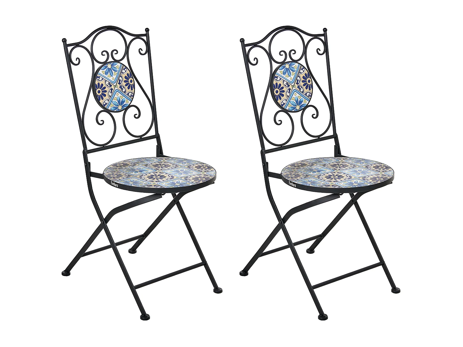 Lot de 2 chaises de jardin AGGIUS Pliant Métal Bleu