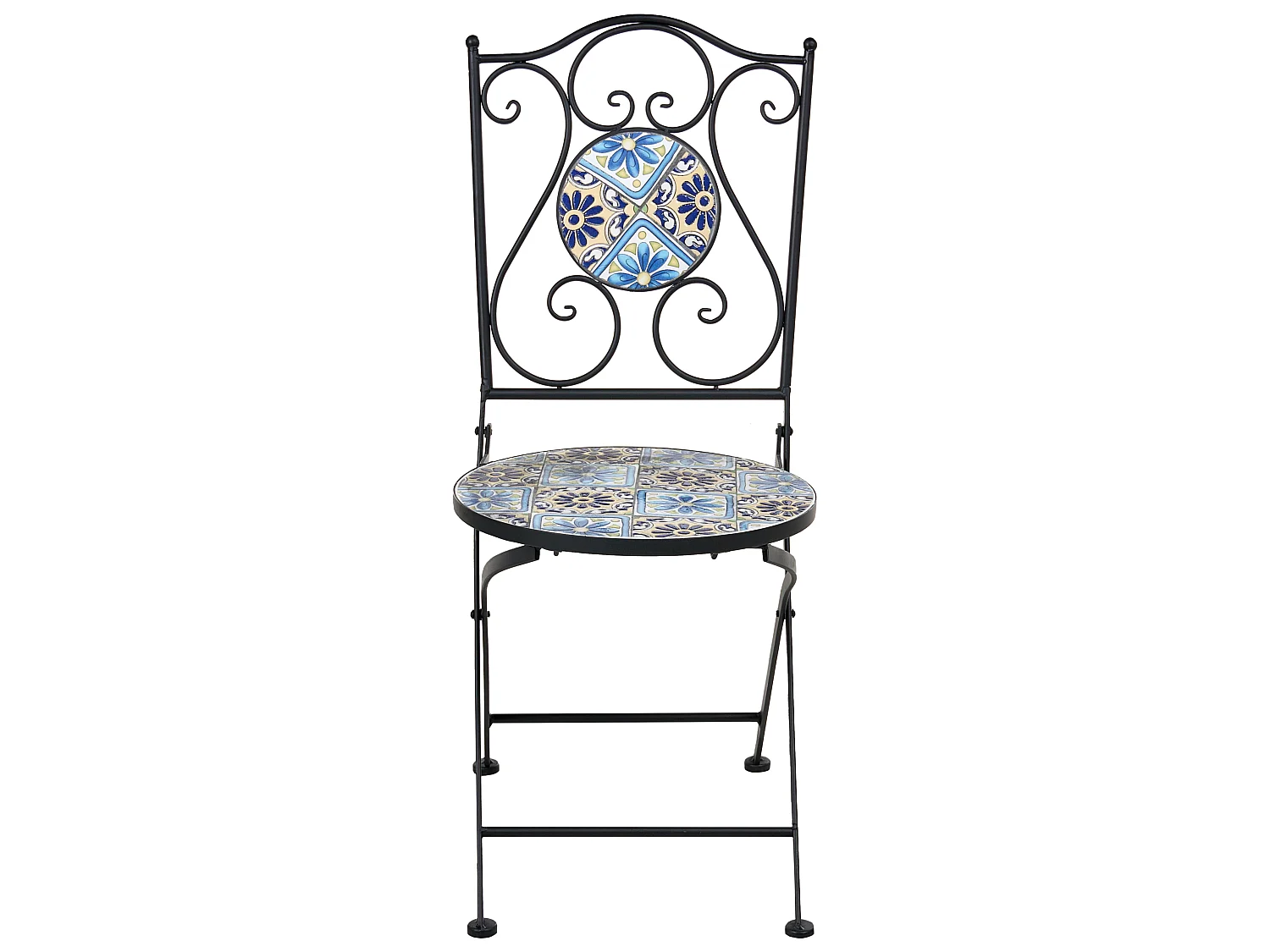 Lot de 2 chaises de jardin AGGIUS Pliant Métal Bleu