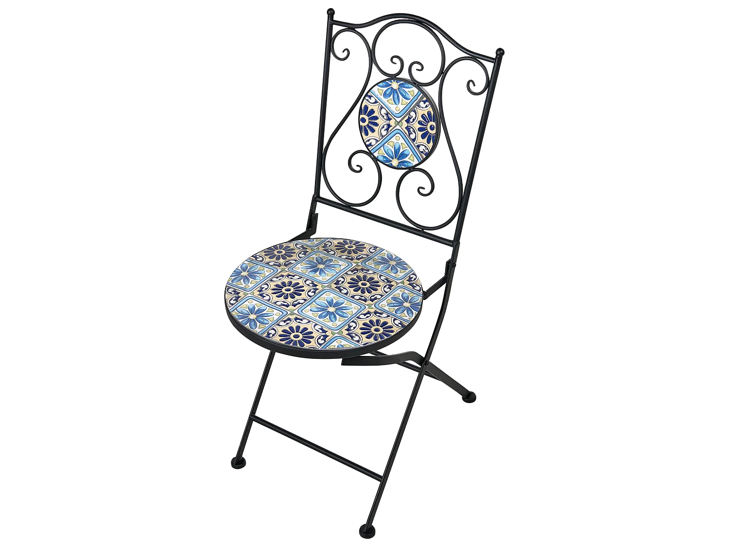 Lot de 2 chaises de jardin AGGIUS Pliant Métal Bleu
