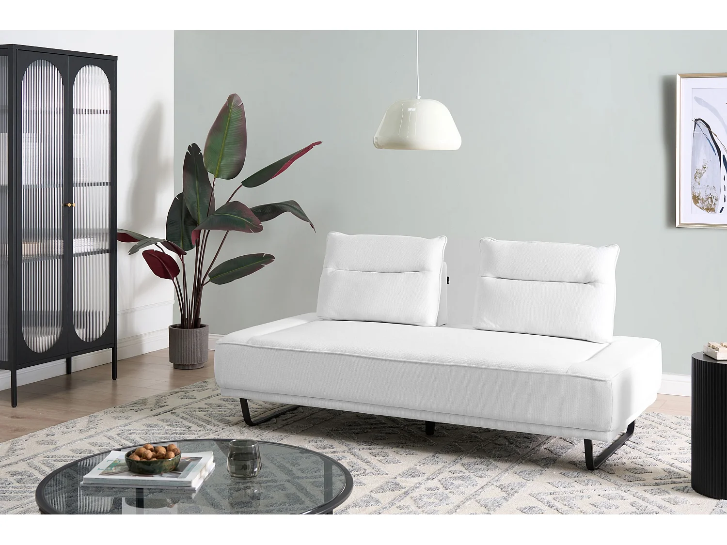 Canapé 3 places FAXEN Tissu Blanc