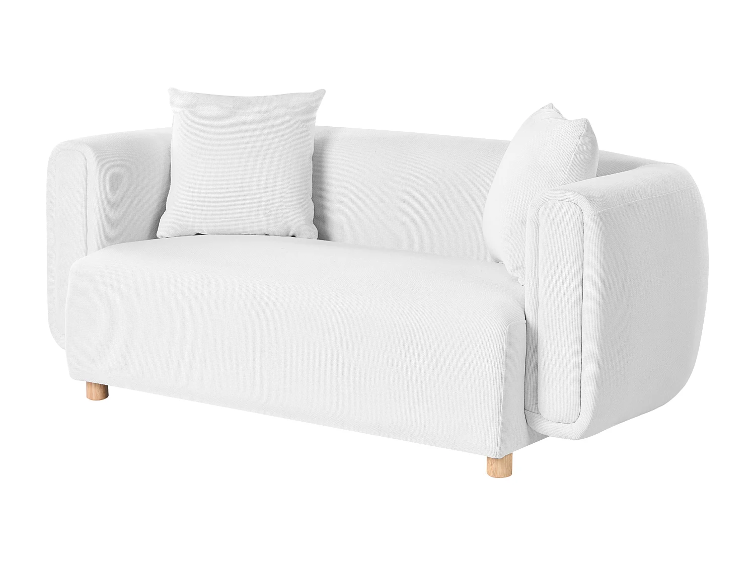 Canapé 2 places LILLEROD Tissu Blanc