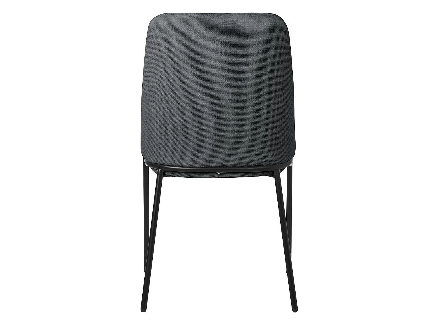 Lot de 4 chaises de salle à manger anthracite en polyester pieds en métal dossier ergonomique assise rembourrée sièges confortables pour cuisine salon