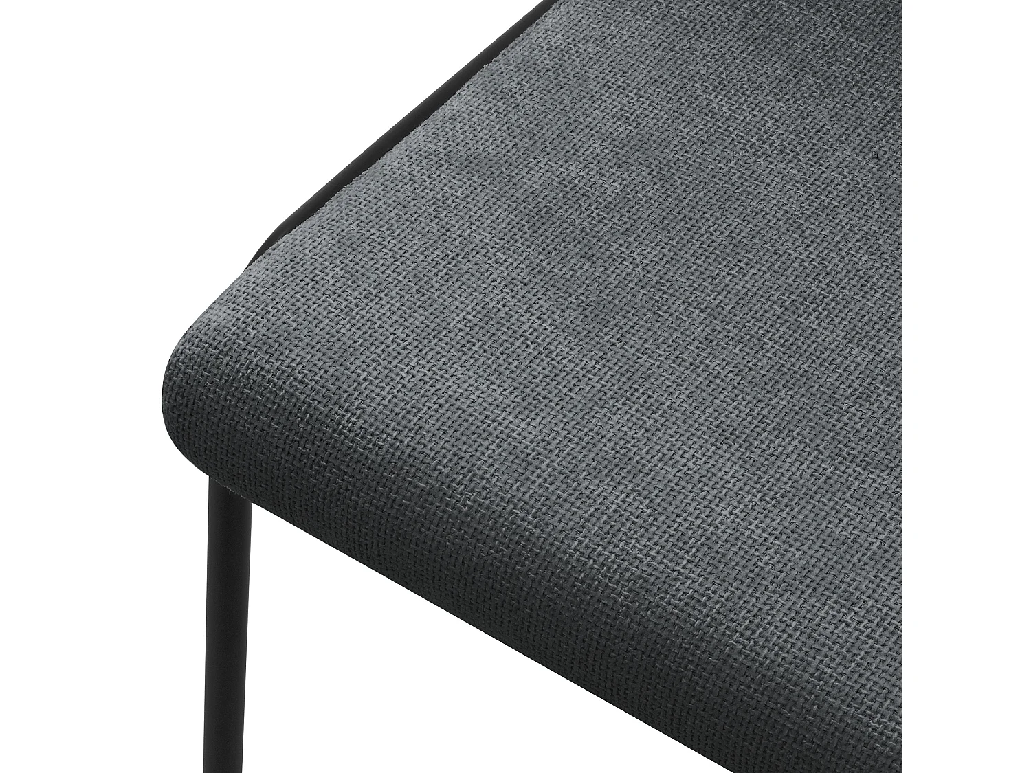 Lot de 4 chaises de salle à manger anthracite en polyester pieds en métal dossier ergonomique assise rembourrée sièges confortables pour cuisine salon