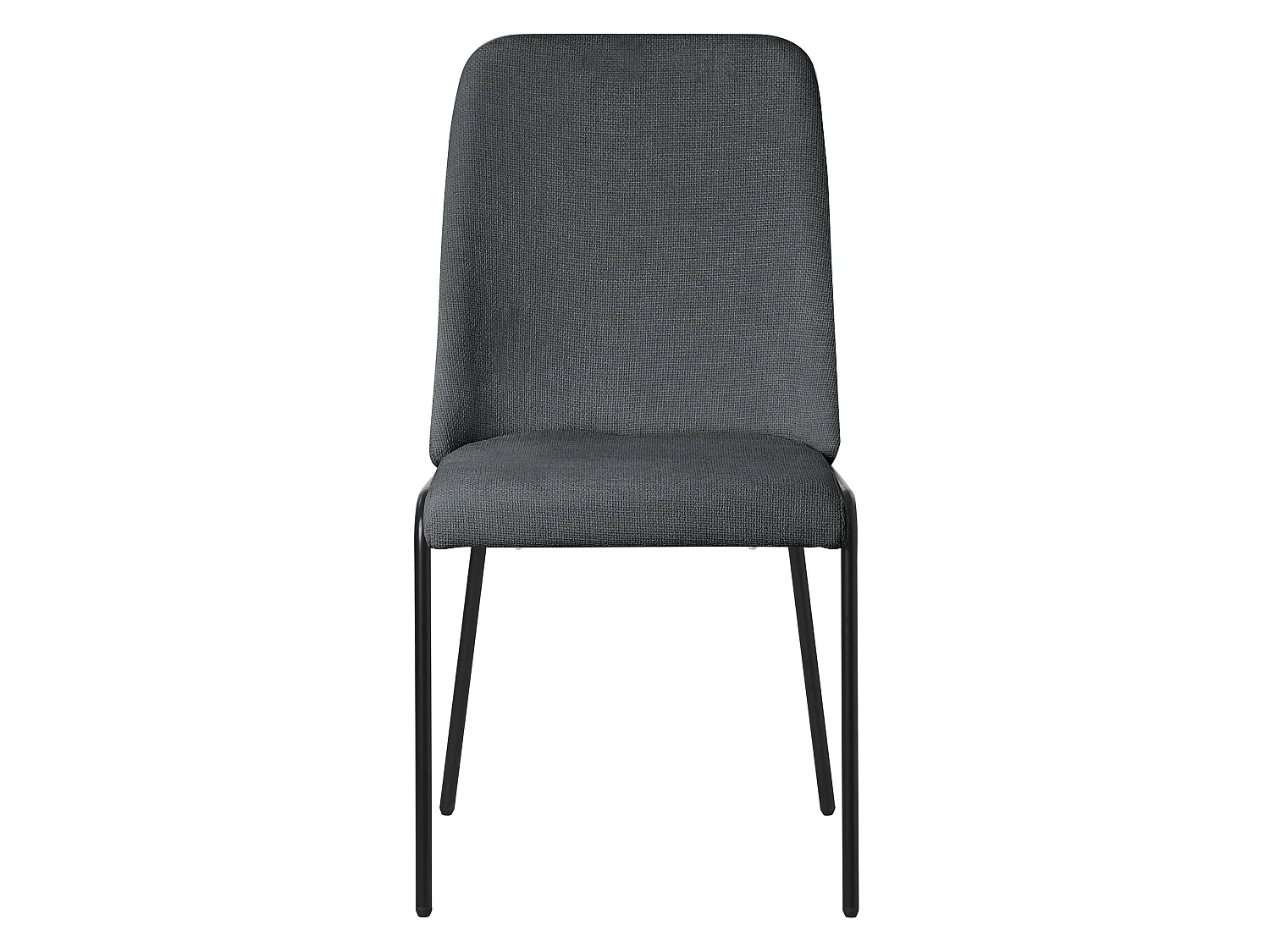 Lot de 6 chaises de salle à manger anthracite en polyester pieds en métal dossier ergonomique assise rembourrée sièges confortables pour cuisine salon