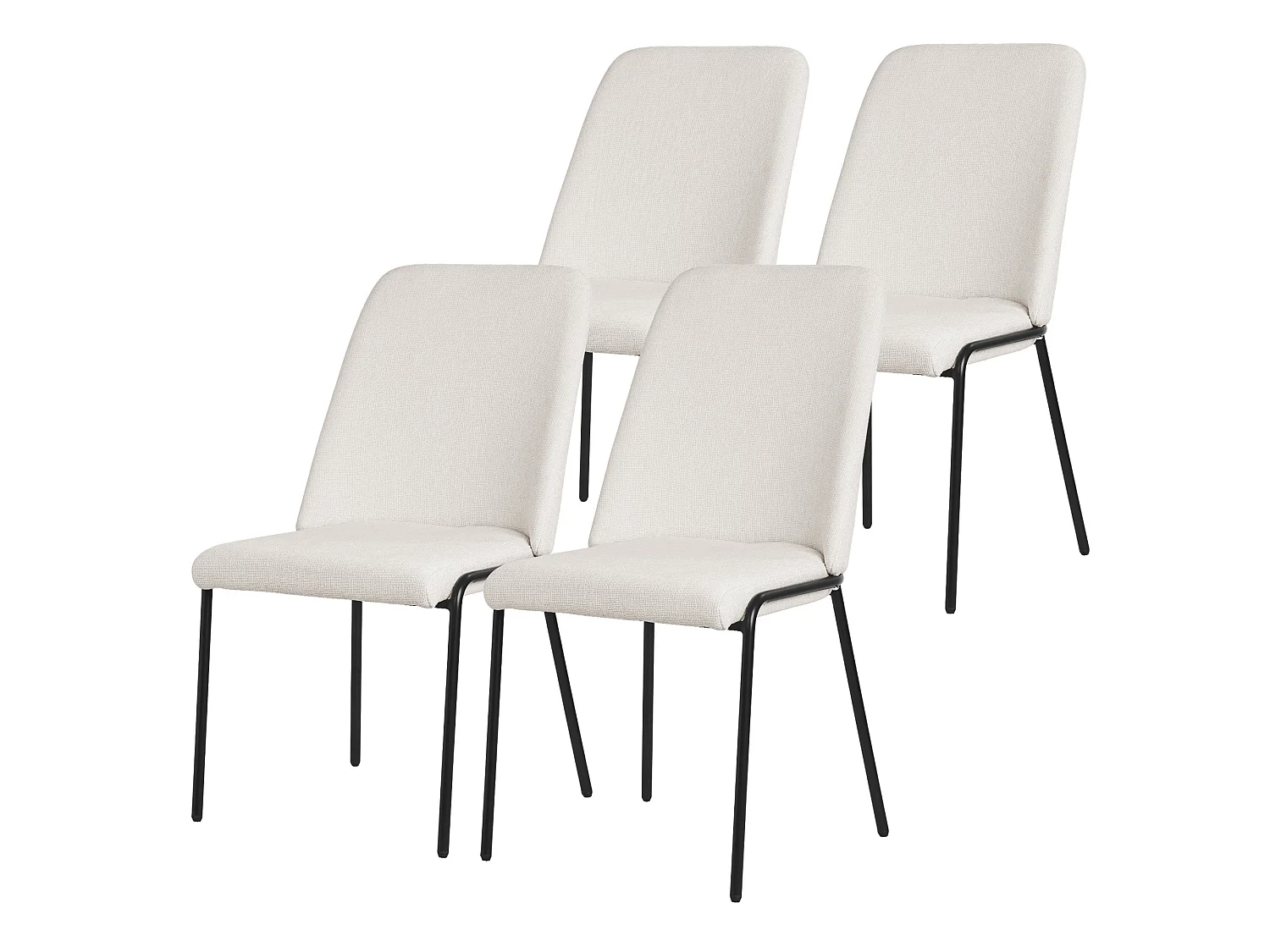 ML-Design 4x Sillas de comedor beige poliéster tapizado con patas de metal asiento acolchado con respaldo diseño atemporal mueble ergonómico