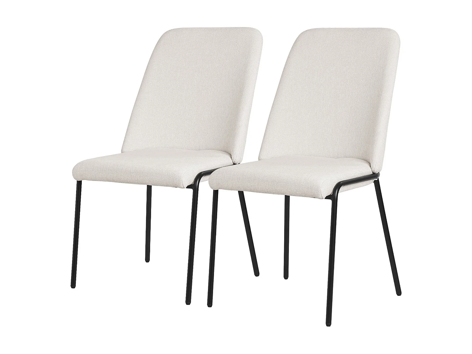 ML-Design 2x Sillas de comedor beige poliéster tapizado con patas de metal asiento acolchado con respaldo diseño atemporal mueble ergonómico
