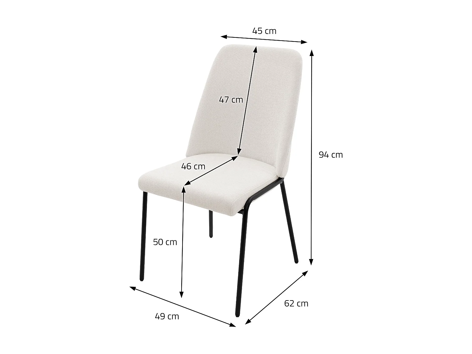 ML-Design 2x Sillas de comedor beige poliéster tapizado con patas de metal asiento acolchado con respaldo diseño atemporal mueble ergonómico