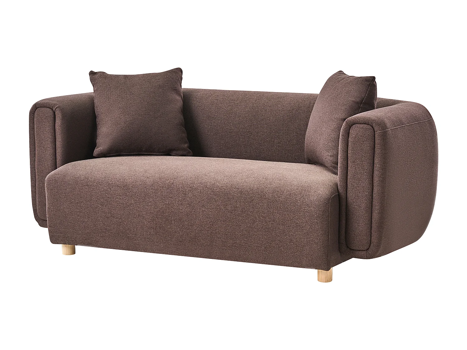 Canapé 2 places LILLEROD Tissu Marron foncé