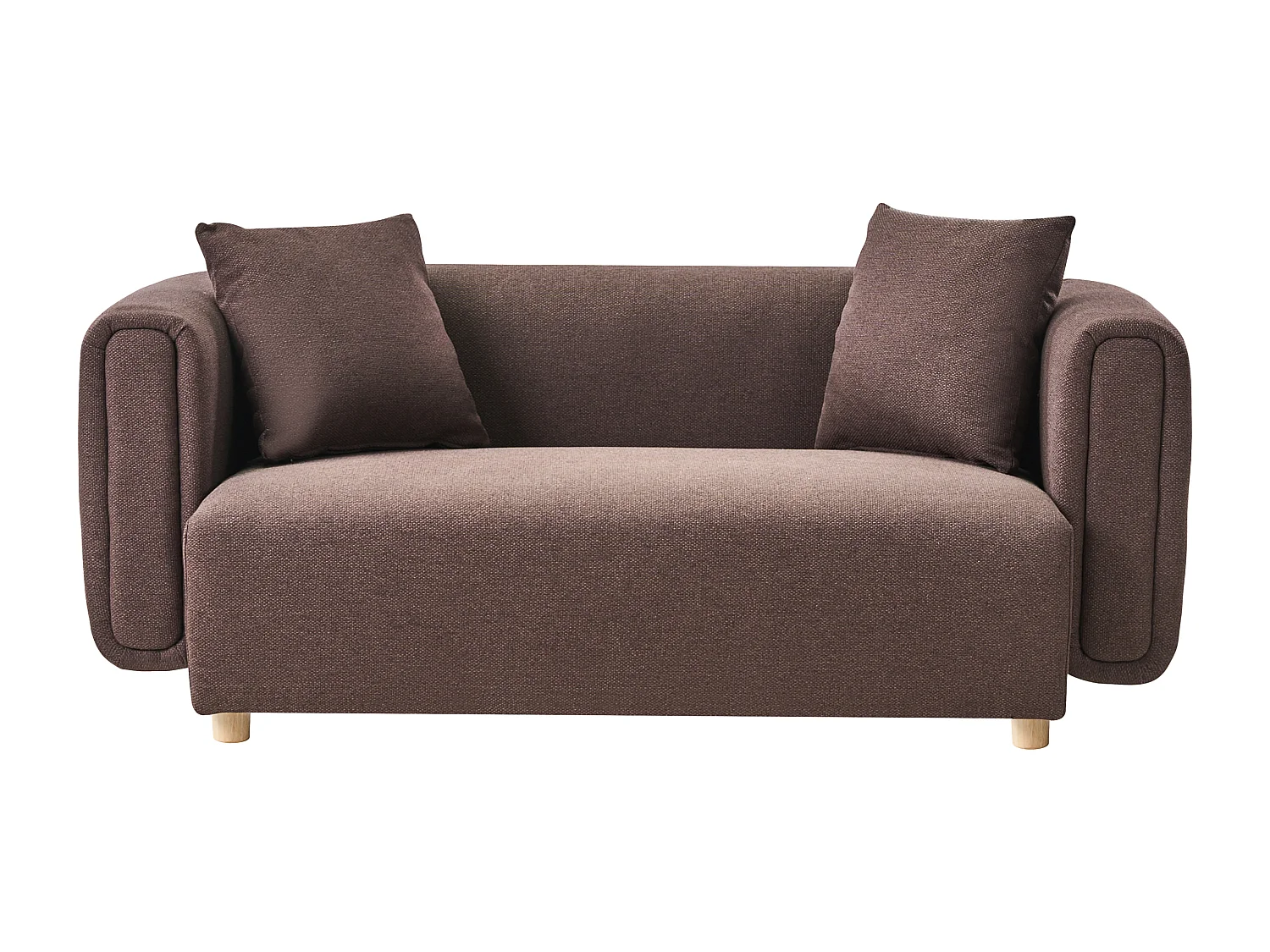 Canapé 2 places LILLEROD Tissu Marron foncé