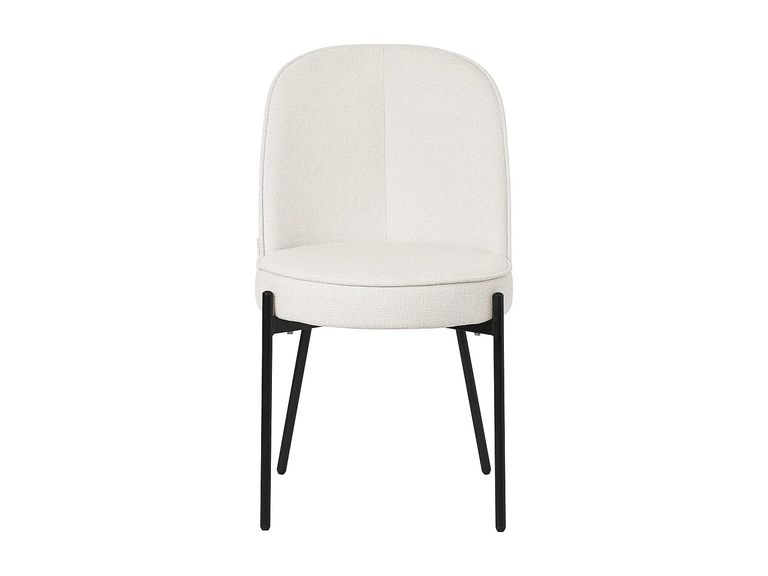 Lot de 2 chaises de salle à manger beige en polyester pieds en métal dossier arrondi ergonomique assise rembourrée sièges pour cuisine et salon
