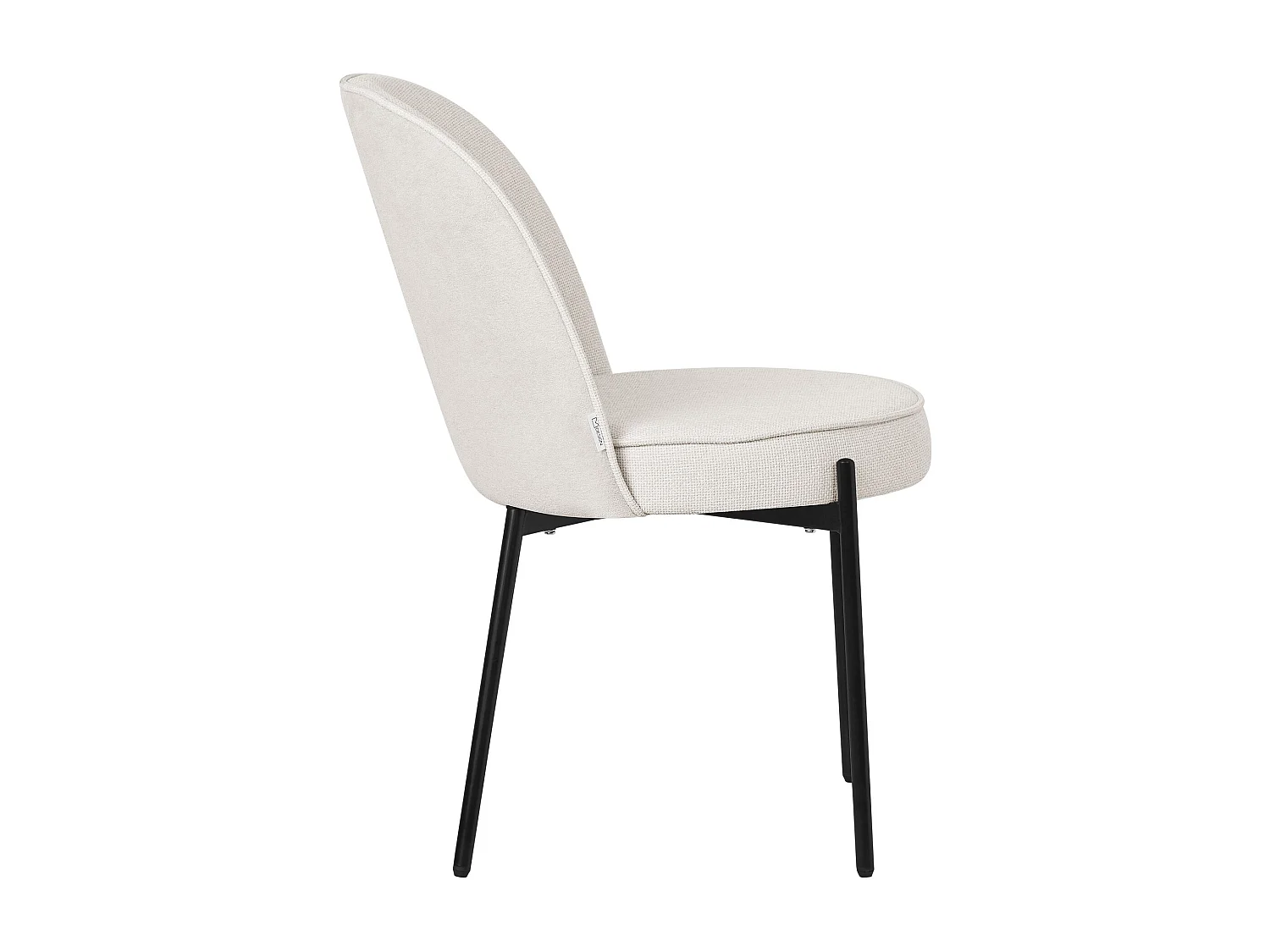 ML-Design Set di 2 sedie da pranzo beige in poliestere, gambe in metallo, schienale semi-rotondo, poltroncine imbottite per cucina, poltrone reception