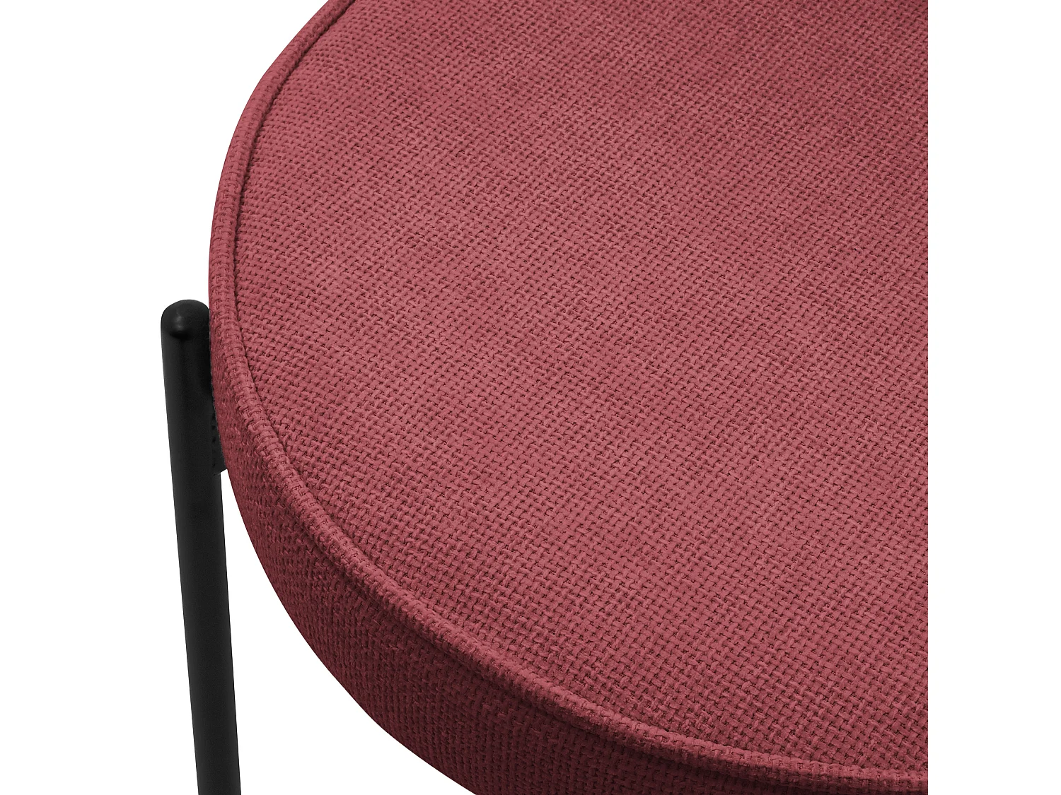 Lot de 2 chaises de salle à manger rouge en polyester pieds en métal dossier arrondi ergonomique assise rembourrée sièges pour cuisine et salon