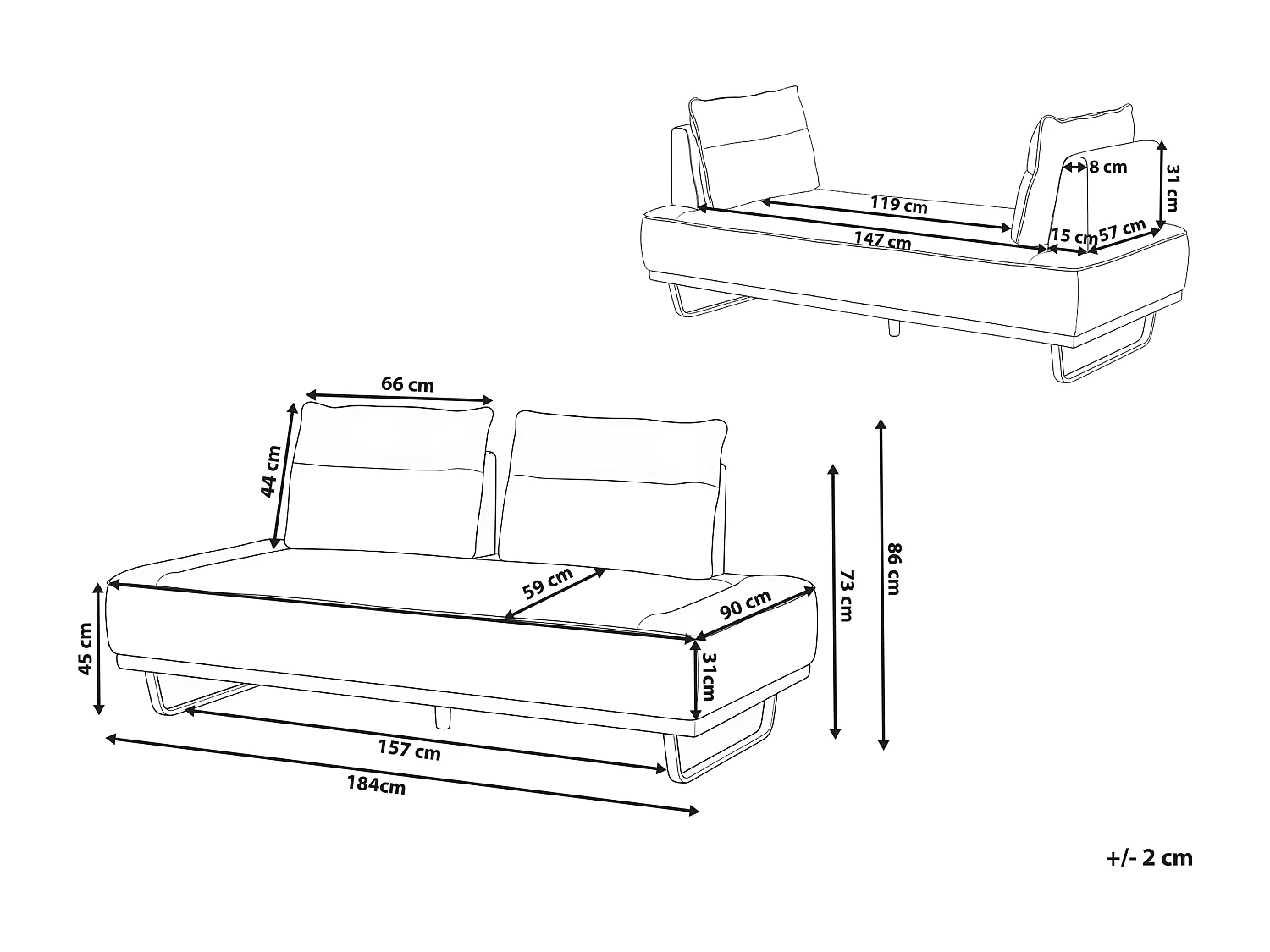 Canapé 3 places FAXEN Tissu Gris