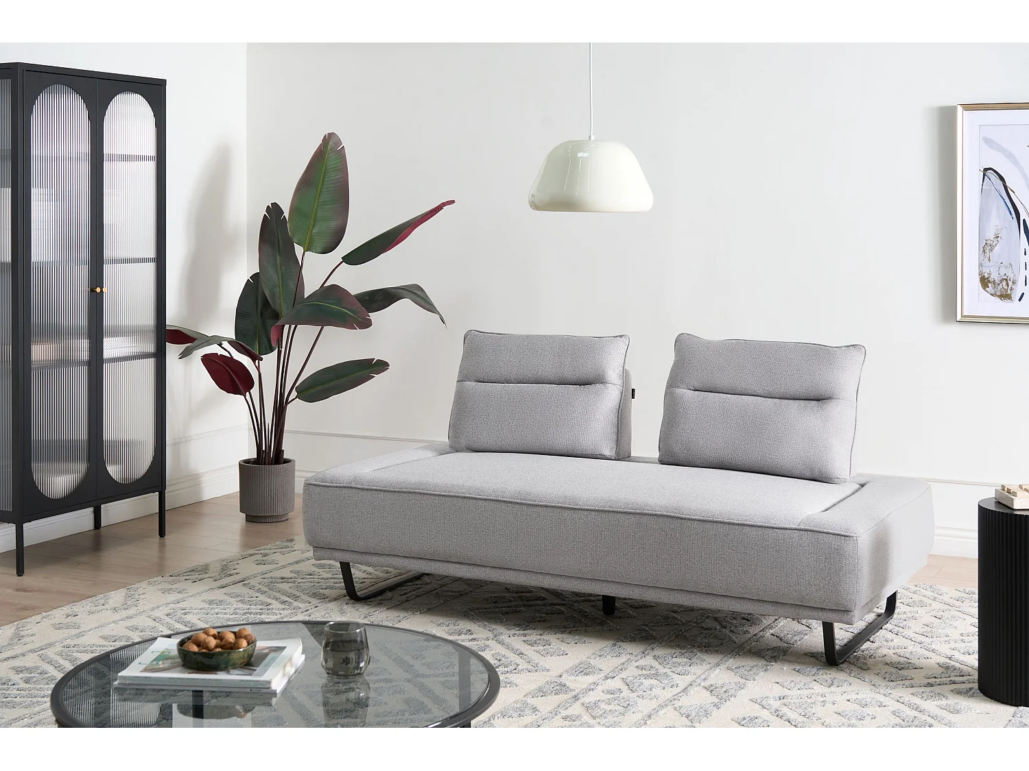 Sofa 3 Seater FAXEN Fabric Grey