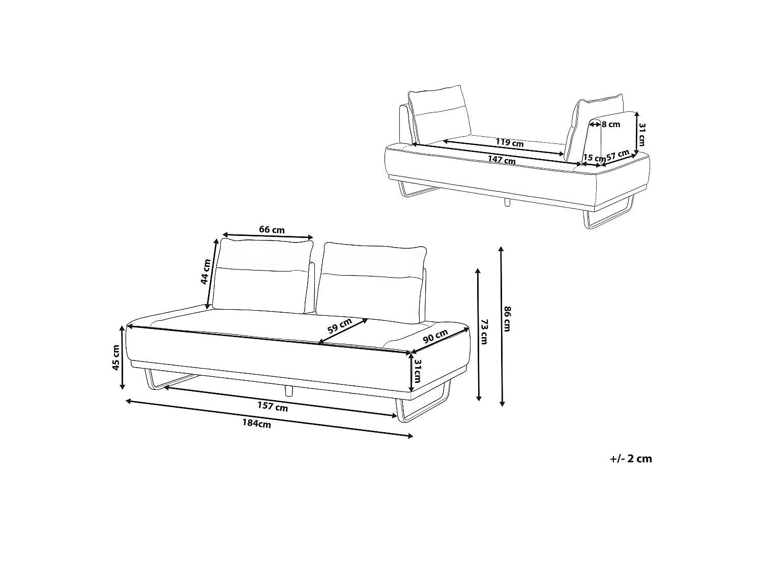 Sofa 3 Seater FAXEN Fabric Grey