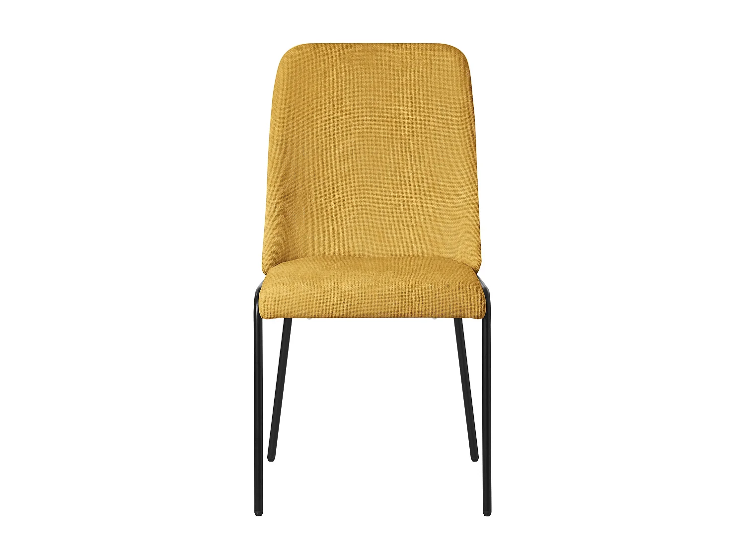 Lot de 6 chaises de salle à manger moutarde en polyester pieds en métal dossier ergonomique assise rembourrée sièges confortables pour cuisine salon