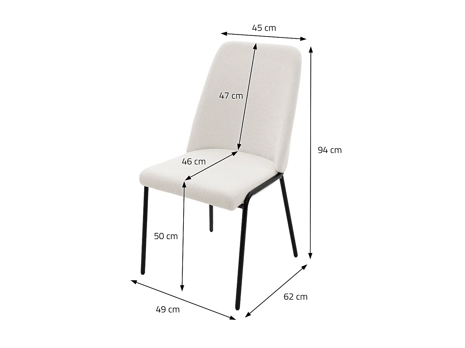 ML-Design 6x Sillas de comedor beige poliéster tapizado con patas de metal asiento acolchado con respaldo diseño atemporal mueble ergonómico