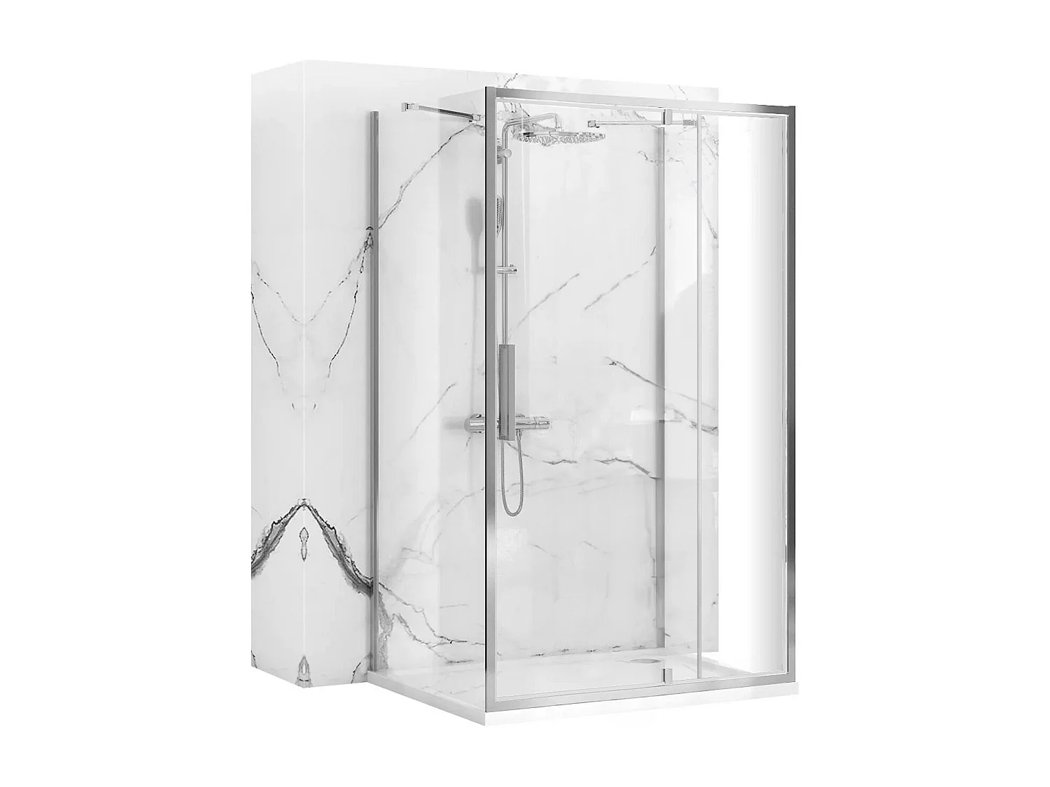 Cabine De Duche Junto À Parede Rea Rapid Swing 120X80 Chrome