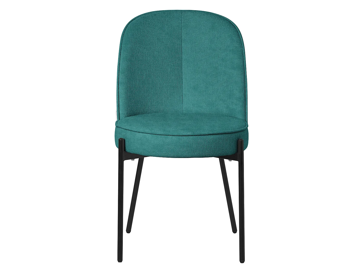 ML-Design 2 Sillas de comedor redondas azul petrol poliéster tapizado con patas de metal asiento acolchado con respaldo diseño atemporal ergonómico