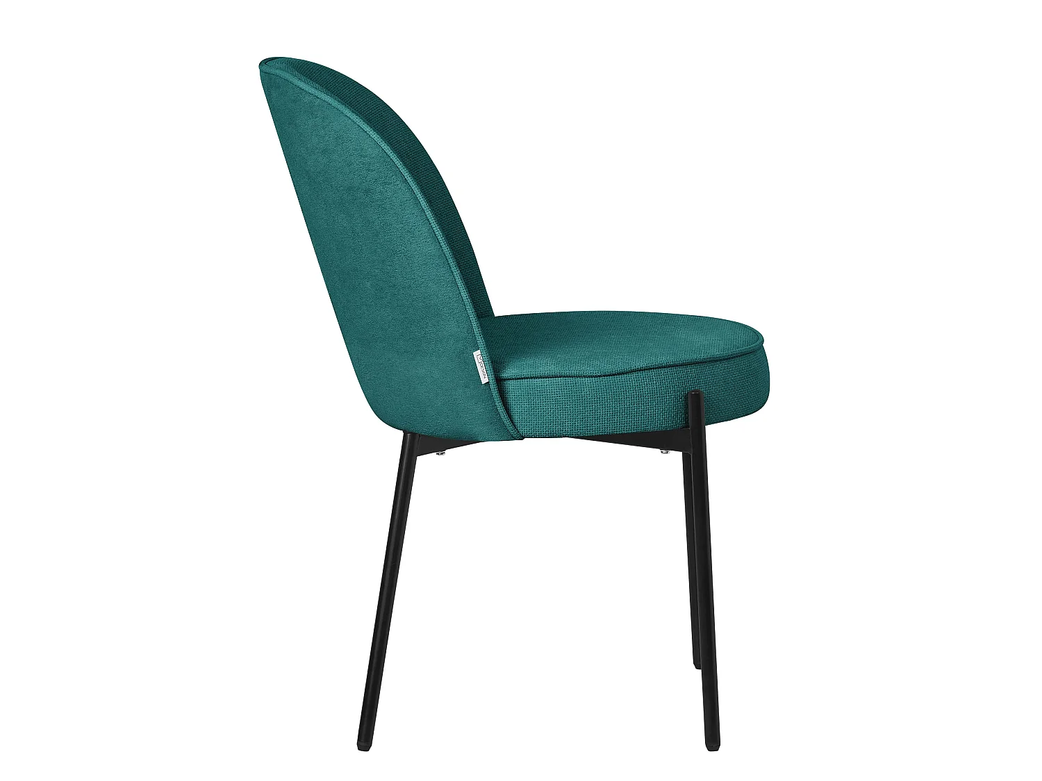 ML-Design 2 Sillas de comedor redondas azul petrol poliéster tapizado con patas de metal asiento acolchado con respaldo diseño atemporal ergonómico