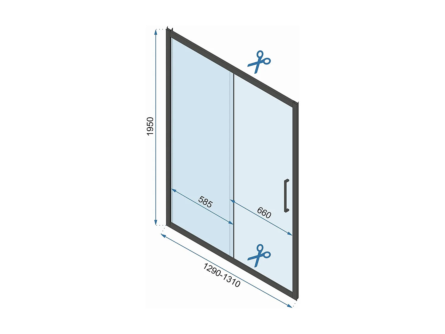 Wandmontierte Duschkabine Rea Rapid Slide 130X80 Chrome