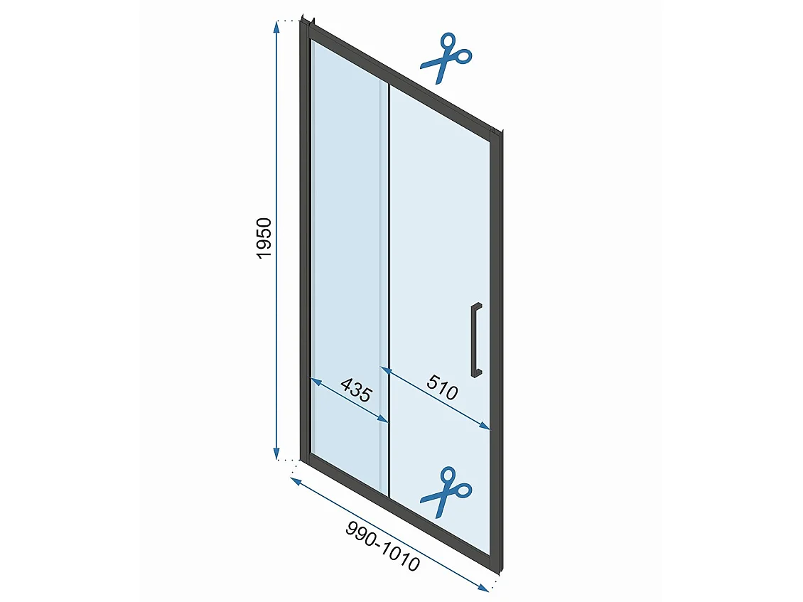 Rea wall-mounted shower enclosure RAPID SLIDE 130x80 Chrome
