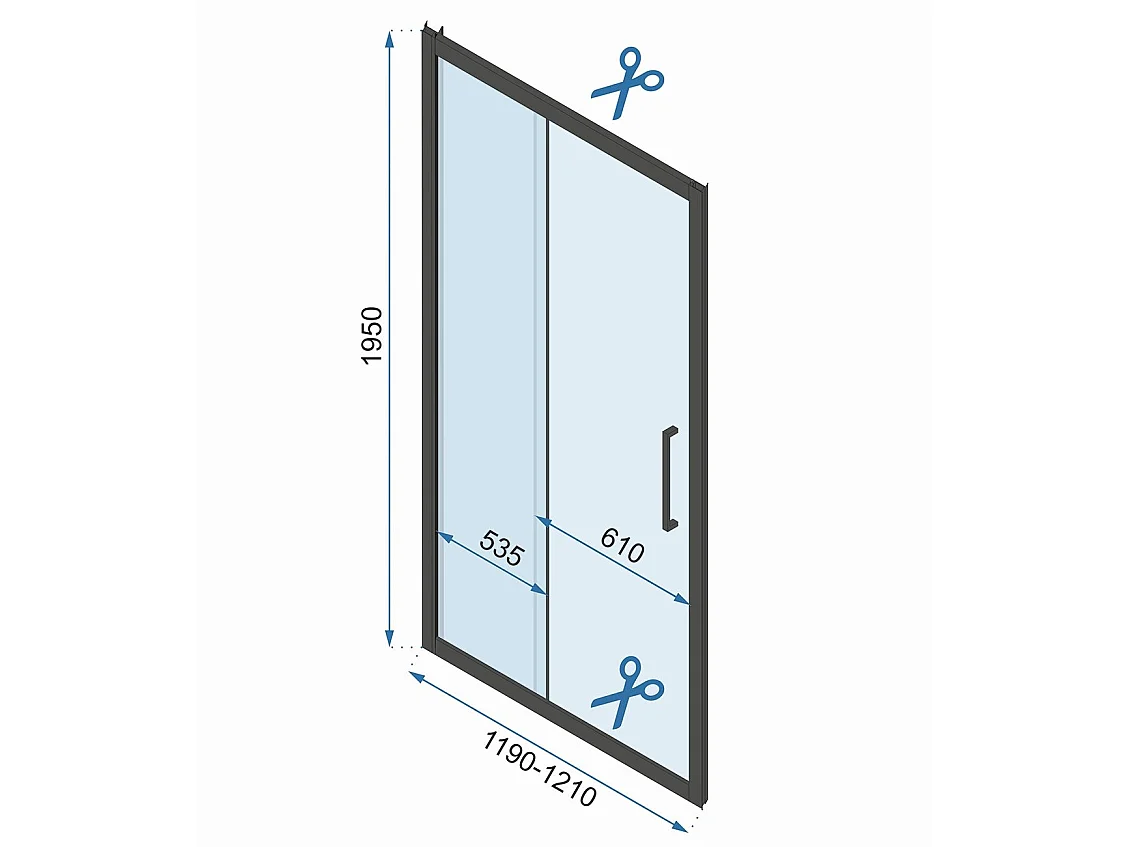 Rea wall-mounted shower enclosure RAPID SLIDE 130x80 Chrome