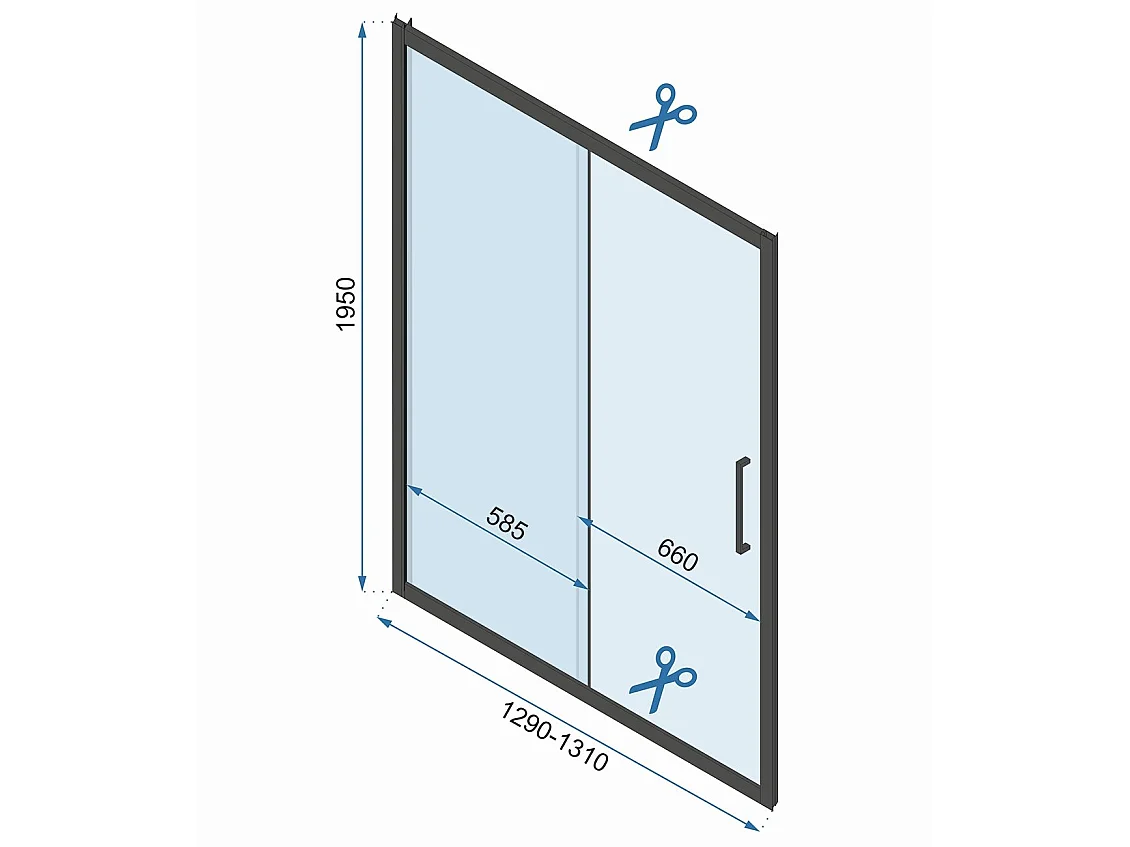 Rea wall-mounted shower enclosure RAPID SLIDE 130x80 Chrome