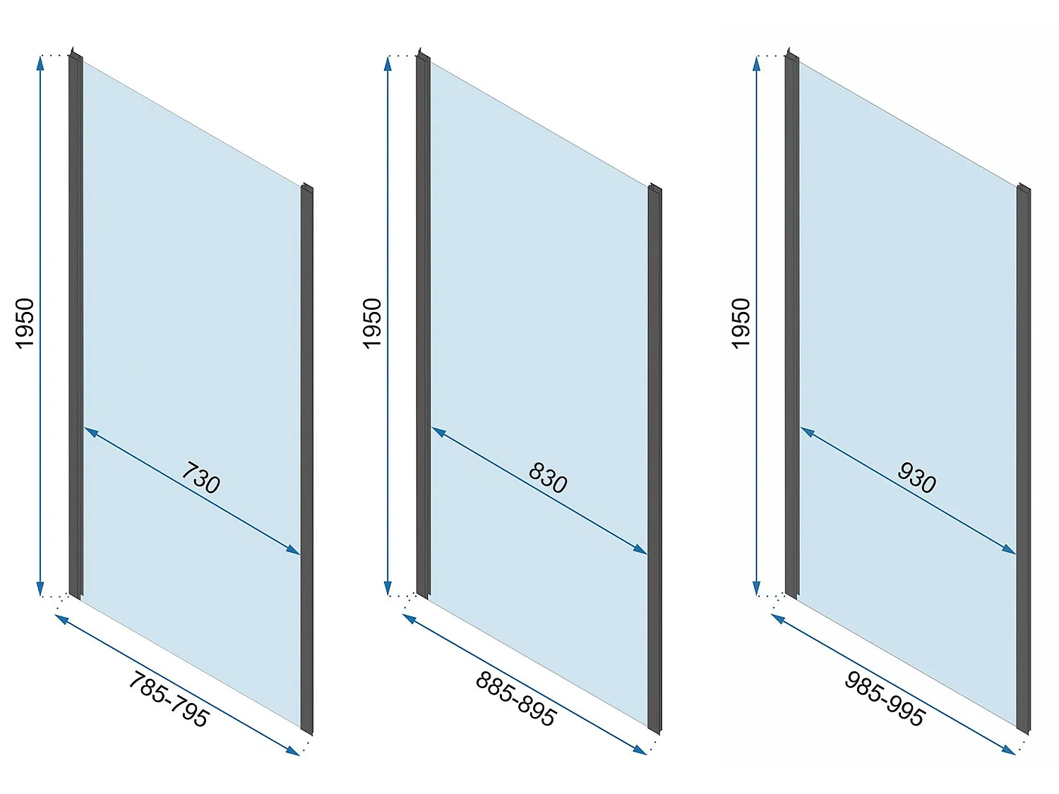Rea wall-mounted shower enclosure RAPID SLIDE 130x80 Chrome