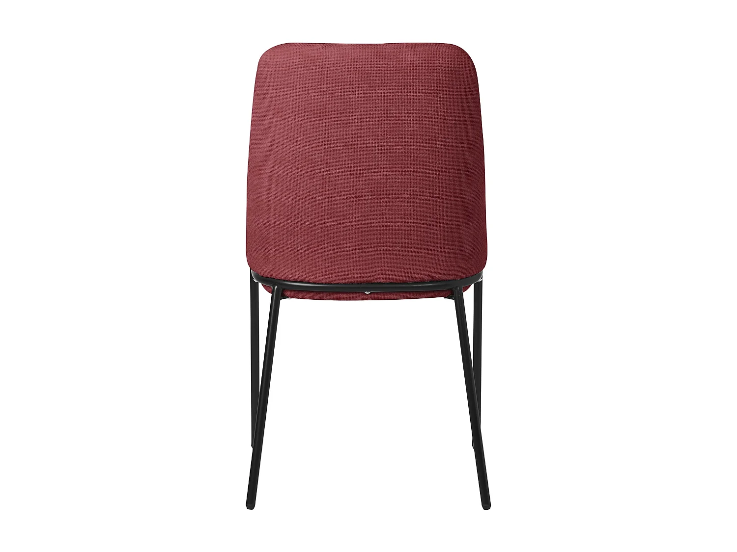 Lot de 6 chaises de salle à manger rouge en polyester pieds en métal dossier ergonomique assise rembourrée sièges confortables pour cuisine salon